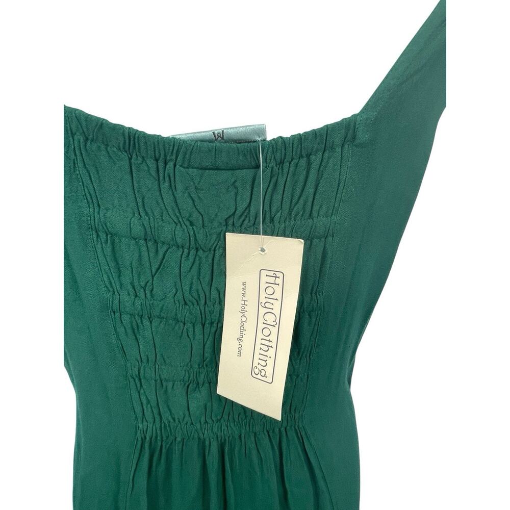 NWT Holy Clothing Dress Embroidered Green Renaissance Sleeveless Size Medium - Picture 12 of 16